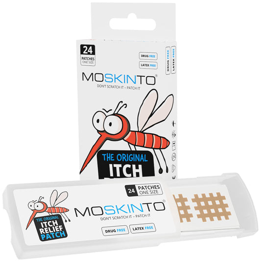 Moskinto The Original Mosquito Itch Relief Patches for Kids & Adults, Bug Bite Patches Soothe Swelling & Itching, Anti Itch Bug Bite Relief, Suction Tool Alternative, Family Pack, 42 Count