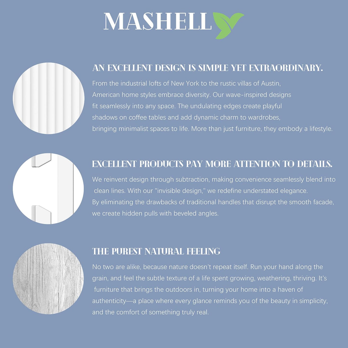 Modern Nightstand with USB Charging Ports, Wavy Bedside Table for Bedroom, Wood End Table Storage Cabinet for Living Room Sofa Office (Double Drawer)