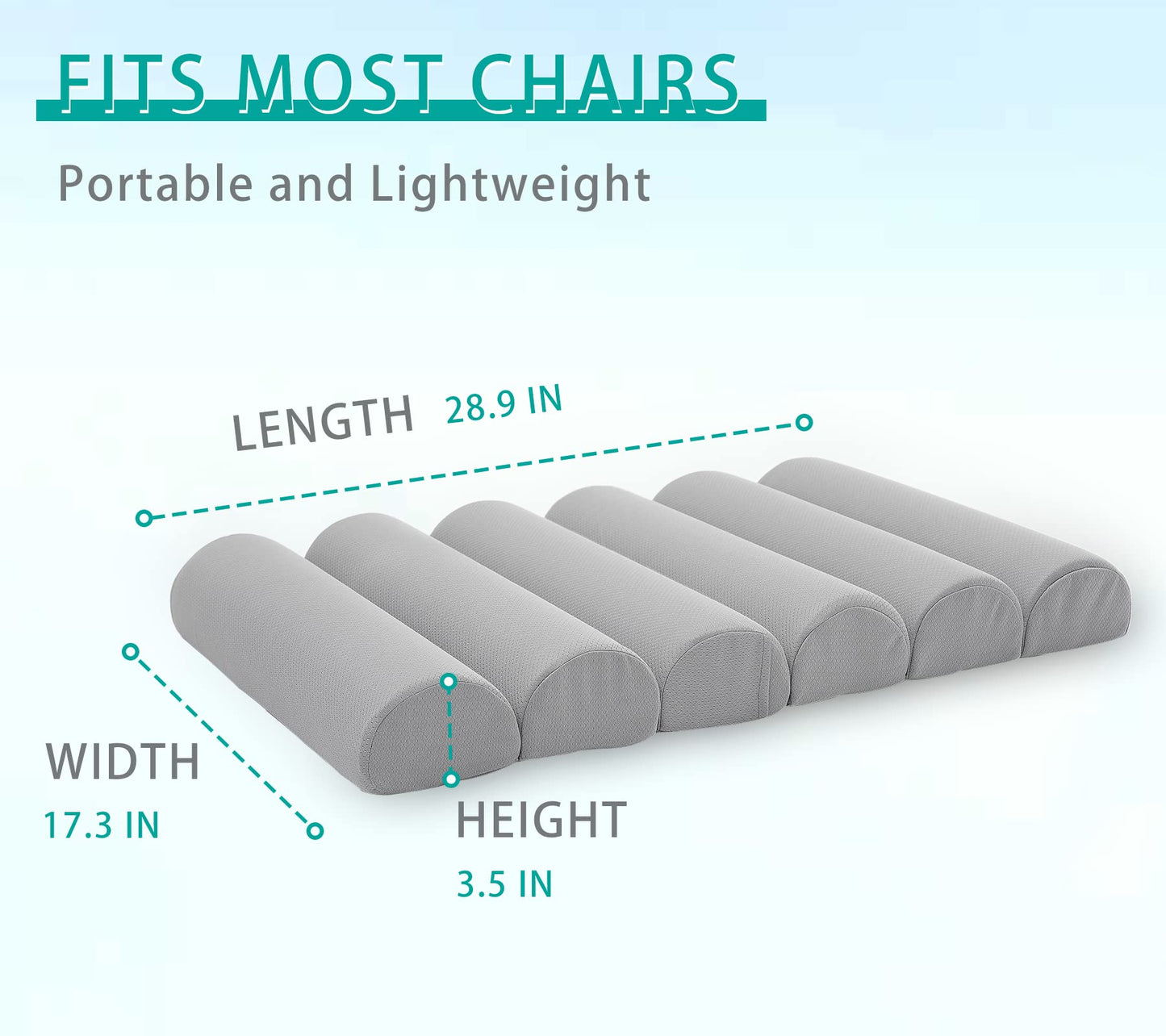 Ergonomic Lumbar Support Pillow for High Back Office Chair - Adjustable 6 Semicircular Back Cushion with Breathable Mesh Cover,Spine Support for Desk/Gaming Chairs, Neck/Upper/Lower Back Pain Relief