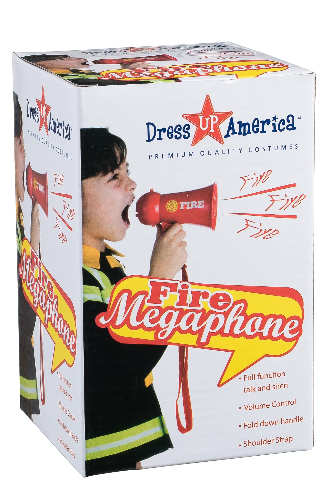Dress Up America Firefighter Megaphone for Kids - Red Fireman Megaphone Bullhorn with Siren Sound