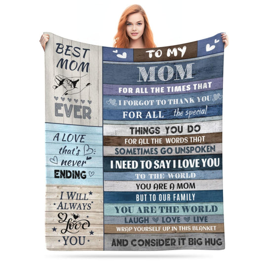 Mom Throw Blankets Mothers Gifts Anniversary for Birthday Gift Super Soft Flannel Blankets for Bed Couch 60'' x 50''
