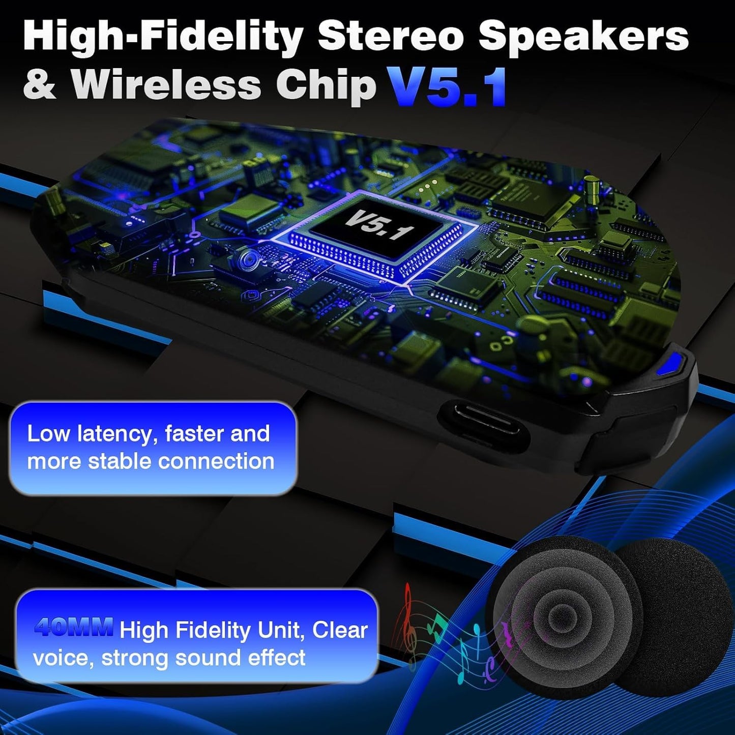 ZOVTIX Motorcycle Helmet Headset, 8 Riders Intercom Headset Communication System Speakers with Music Sharing/HiFi Sound/3 EQ Music Modes/DSP&CVC Noise Cancellation/IP67/FM Radio/Wake up Siri (2 Pack)