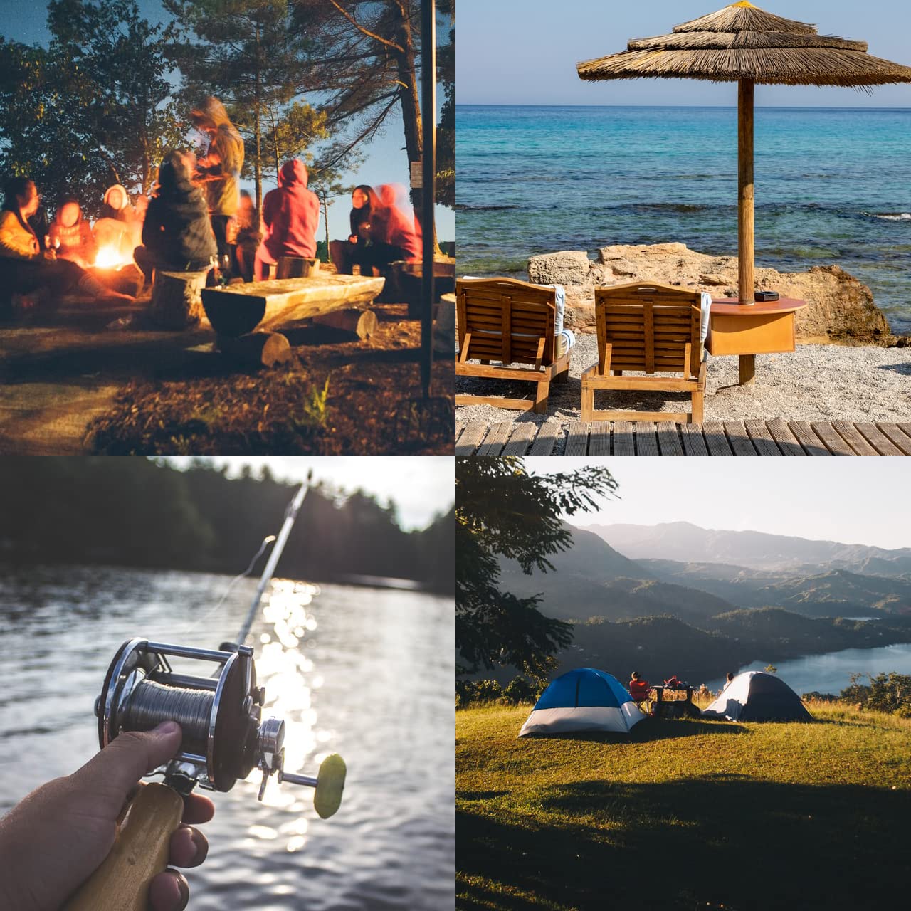 ROCK CLOUD Folding Camping Chair Oversized Padded Moon Chairs Outdoor for Camp Lawn Hiking Fishing Sports, Black