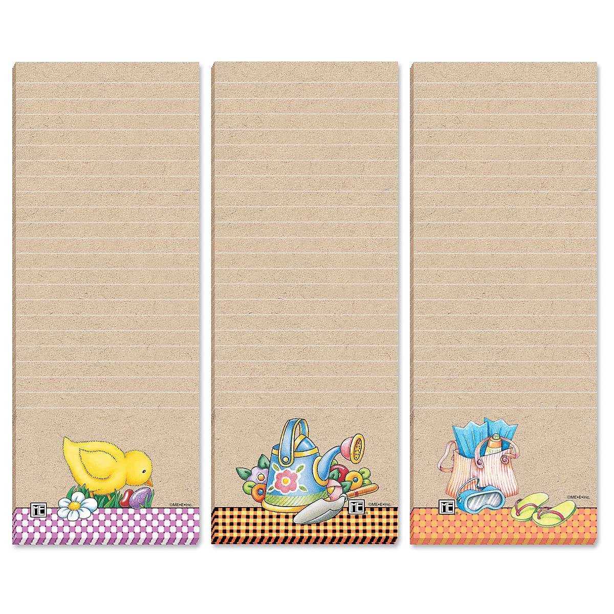 Current Mary Engelbreit Seasonal Characters Magnetic Notepad Set – Set of 12 Mini Memo Pads, 12 Designs, 30-Sheet Pads, 2½ x 6½ Inches, Shopping List, To-Do Notes, Printed in The USA