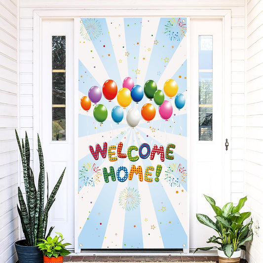 Labakita Welcome Home Door Banner, Welcome Home Door Cover, Housewarming Patriotic Military Decorations, Family Party Supplies, Welcoming Sign Photo Props