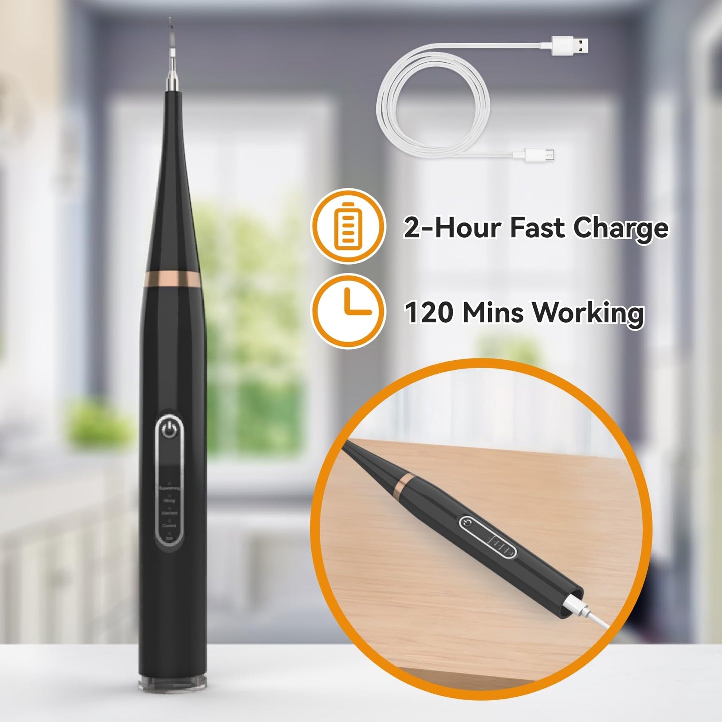 Opdent Dog Plaque and Tartar Remover - Dog Tooth Brushing Kit with LED Light, Electric Toothbrush for Dogs,5 Adjustable Mode& 3 Cleaning Head, Plaque Remover for Teeth Stains for Dogs and Cats