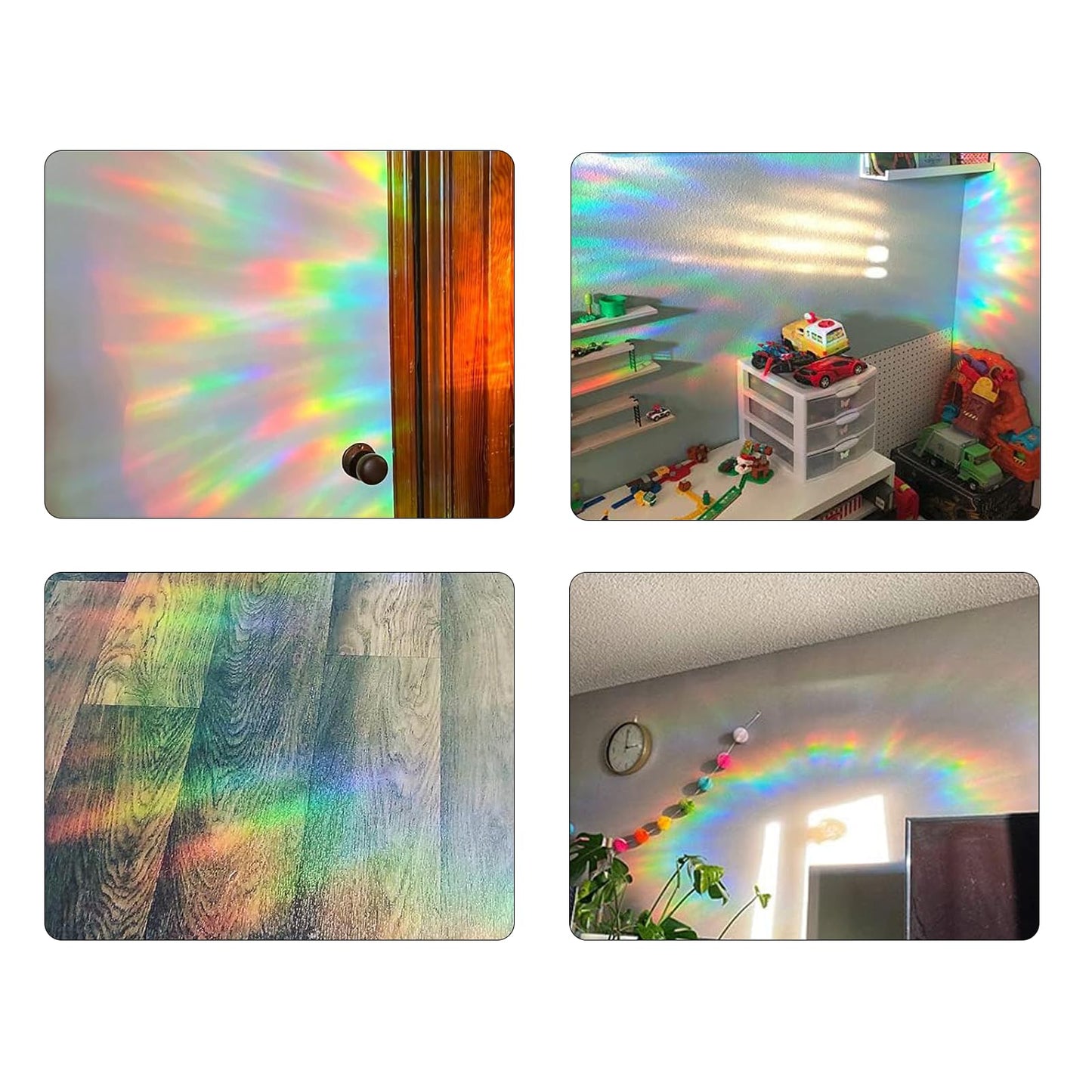 90 Pcs Circle Window Decals to Prevent Bird Strikes - Anti-Collision Window Stickers for Birds, Rainbow Vinyl Suncatcher Stickers, Reusable Static Clings for Bird Window Deterrent, No Glue Needed