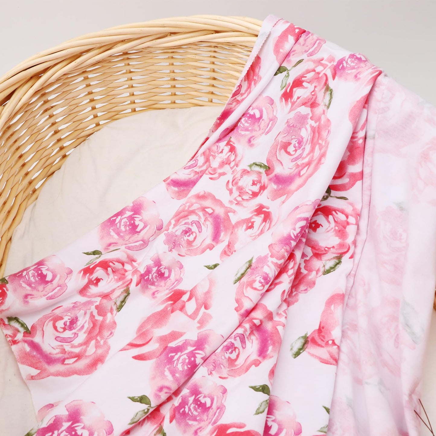 DRESHOW BQUBO 3 Sets Receiving Blanket with Headbands Newborn Baby Floral Printed Baby Shower Swaddle Gift