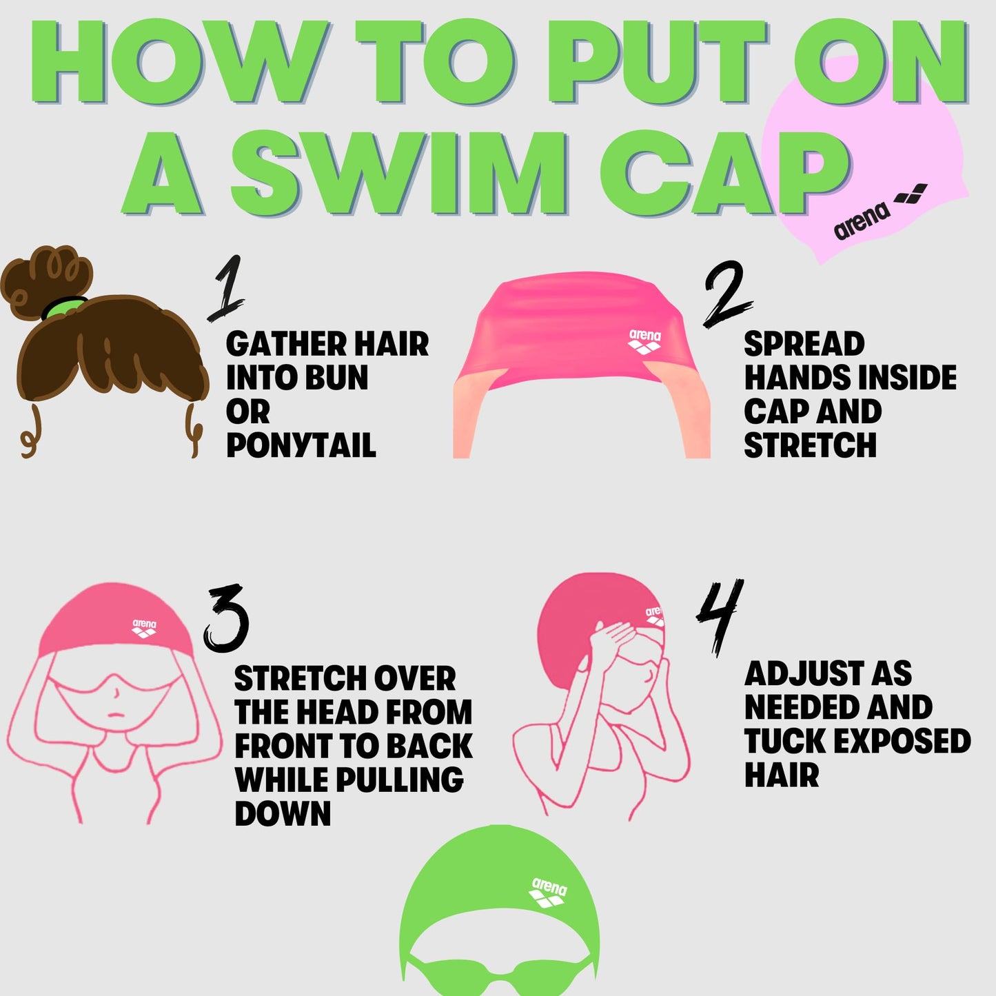 Arena Junior Silicone Unisex Print Swim Cap for Boys and Girls Comfortable Durable Kids’ Pool Bathing Cap, One Size, Circle Stripe