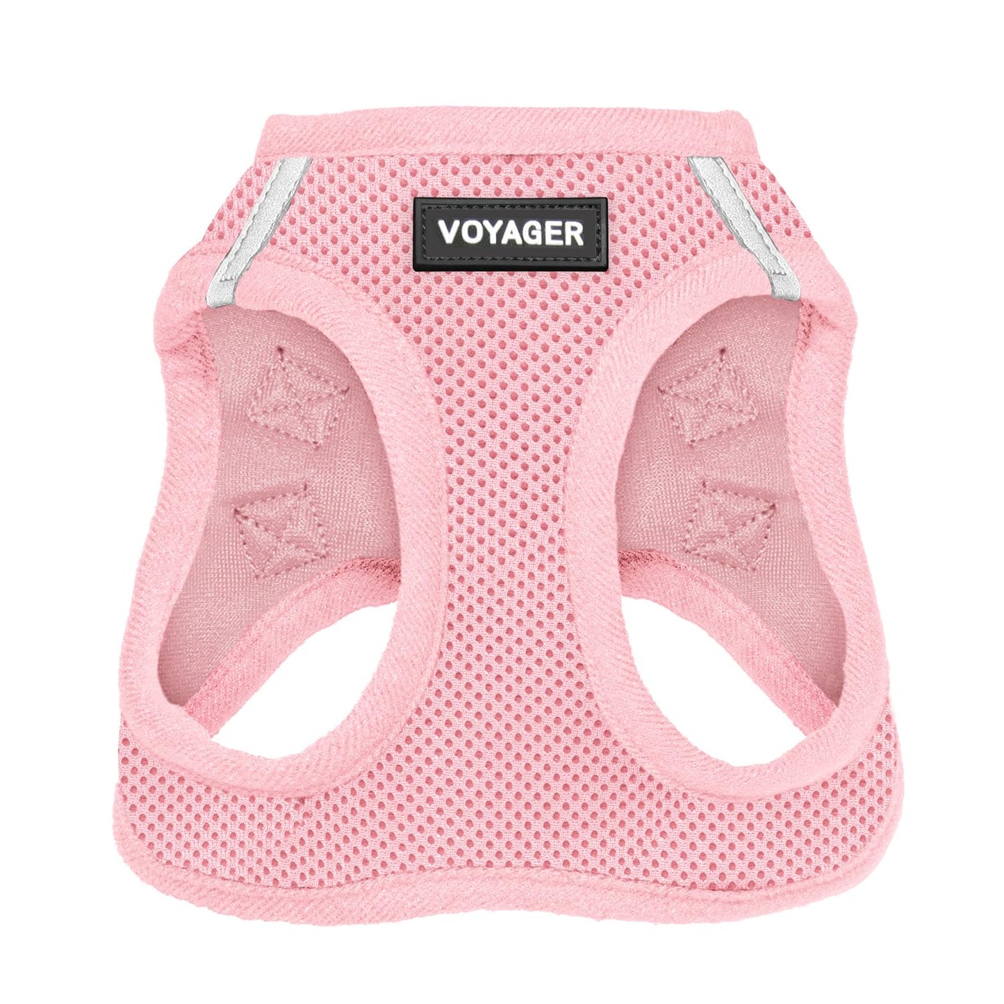 Best Pet Supplies Voyager Step-in Air Dog Harness - All Weather Mesh, Reflective, No Pull Harness for Small, Medium Dogs, Cats - Secure with Hook & Loop Fastener, Buckle, Double D-Rings - Pink, S