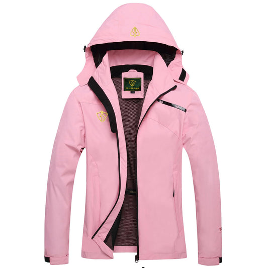 GIISAM Rain Jacket Womens Waterproof with Hood Ladies Foldable Travel Raincoat Ultra Light Rain Jacket for Woman