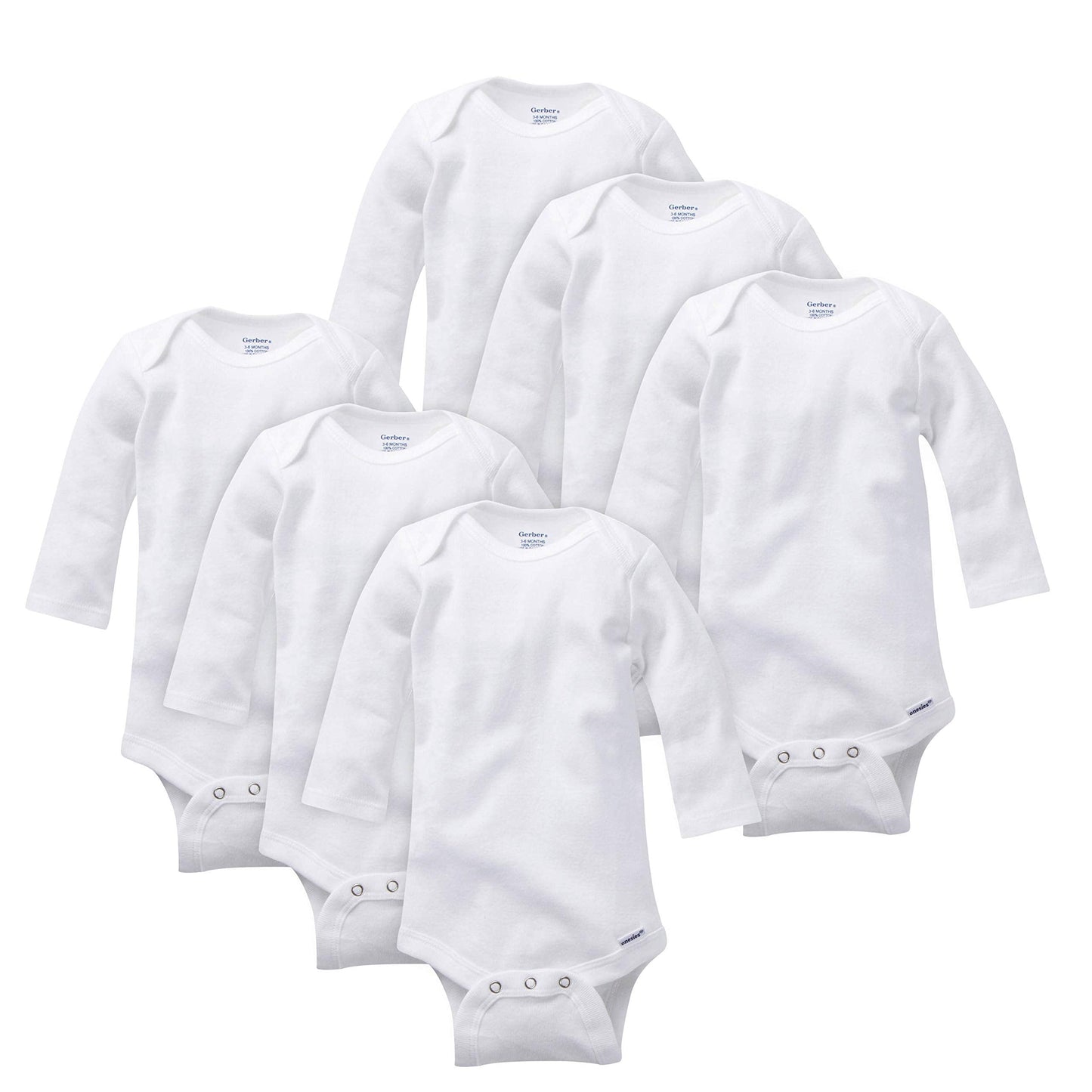 Gerber unisex-baby Multi-pack Long-sleeve Onesies Bodysuit Mitten Cuff Sizes