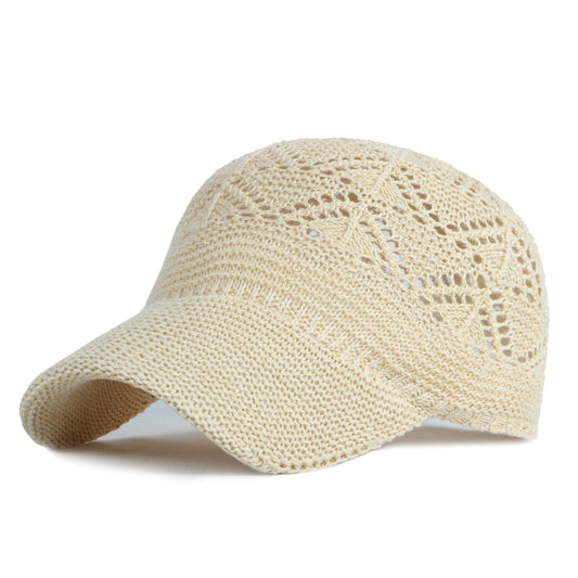 FASHIXD Knit Mesh Baseball Cap for Women Summer Yarn Trucker Hats Breathable Outdoor Hat