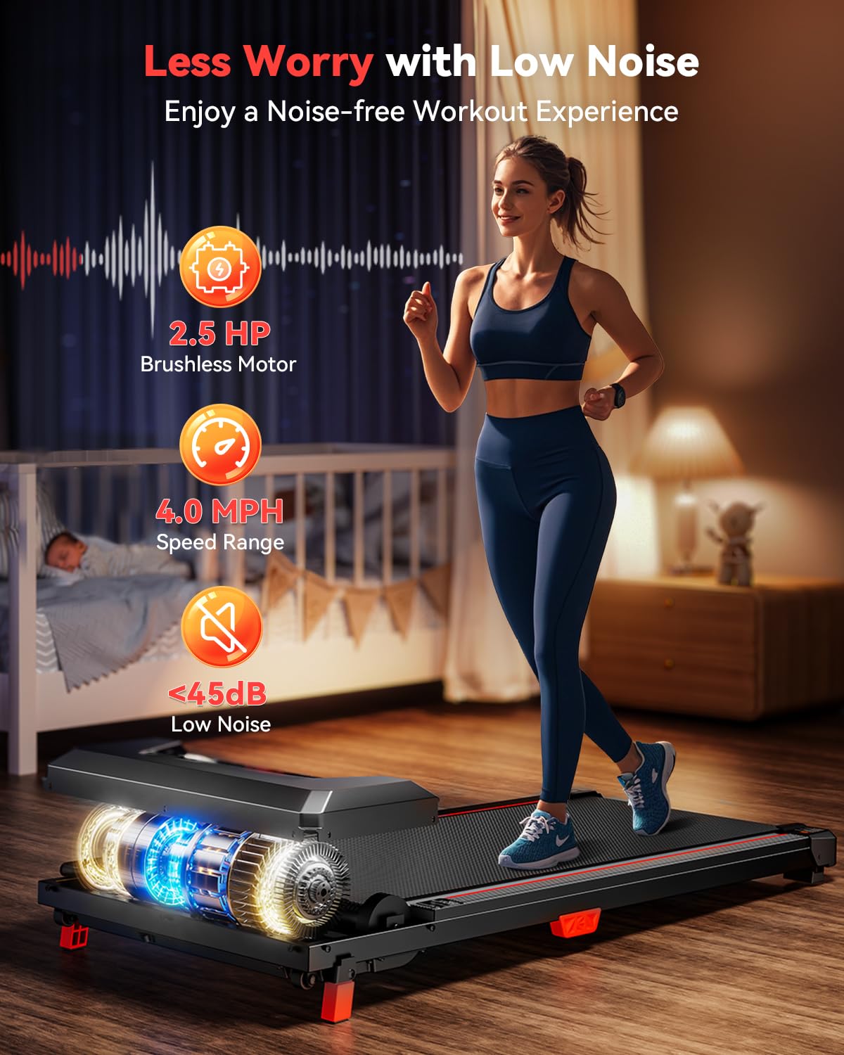 Walking Pad with Incline,Under Desk Treadmill for Home Small Office,2.5HP Low Noise Portable Treadmill with 330 Lbs Capacity,Remote Control and LED Display