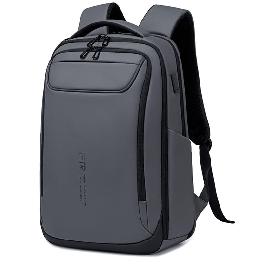 FENRUIEN Work Backpack for Men,Water Resistant Smart Backpack with USB Charging Port,Grey Laptop Bag 15.6 Inch