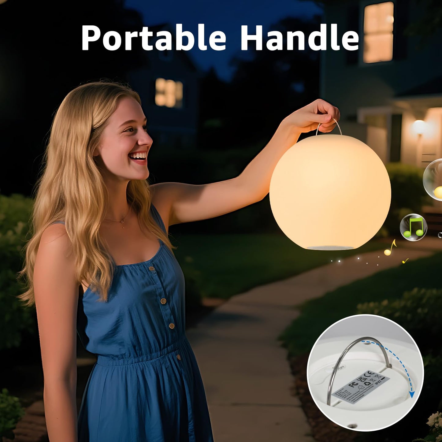 Floating Pool Speaker with Colorful Light, Rechargeable IPX7 Water-Resistant Floating Pool Light and Speaker,Pool Accessories with TWS,Stereo Sound, for Pool, Spa, Party, Outdoor, Shower