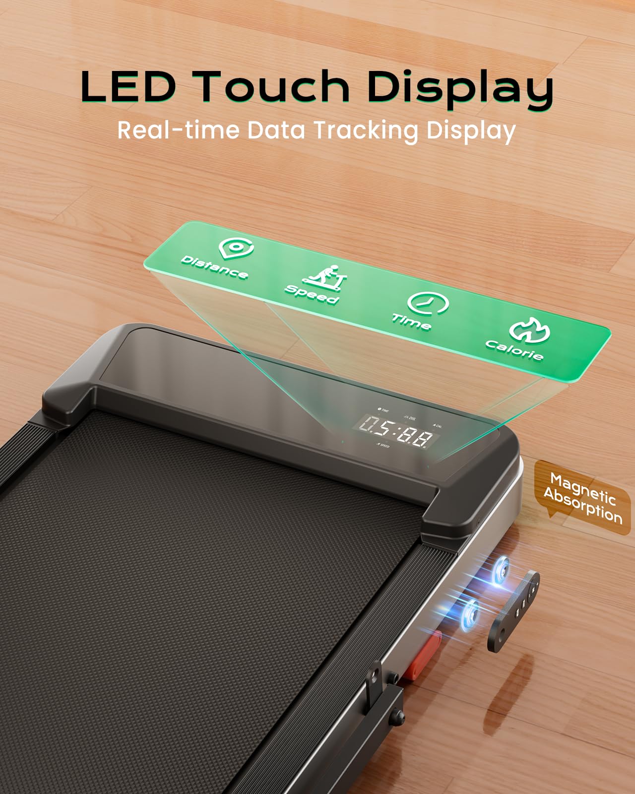 TREAFLOW Walking Pad,Treadmill with Incline for Home Office, 2.5HP Portable Under Desk Treadmill with 265 Lbs Capacity,Remote Control, Led Display