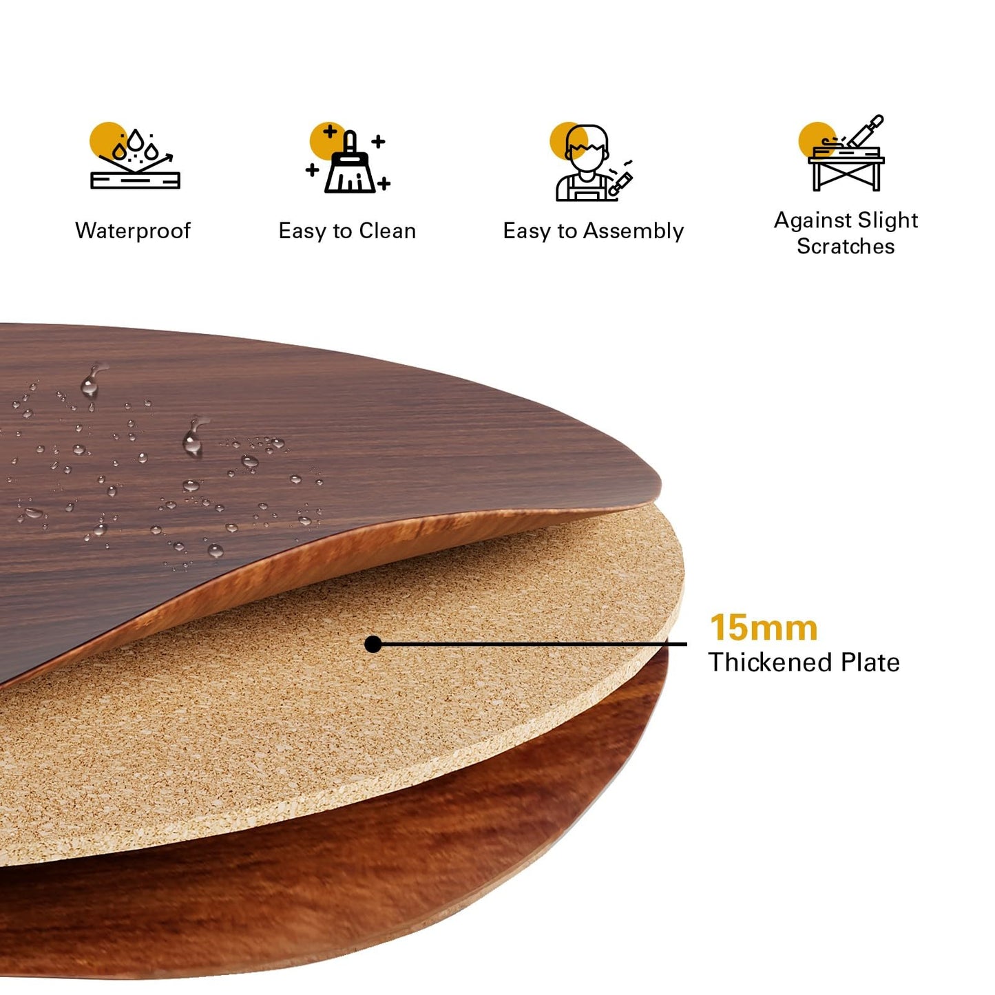 HOMPUS Nesting Coffee Table, 23.6'' Modern Coffee Table Sets, Nesting Tables Set of 2, Round Coffee Table Set 2, Nesting Tables for Living Room, Dining Room (Walnut)