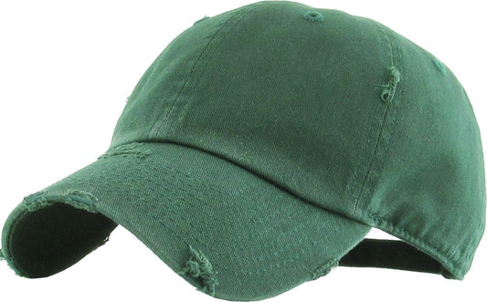 KBETHOS KBE-VINTAGE HGN Vintage Washed Cotton Baseball Cap, Heather Green