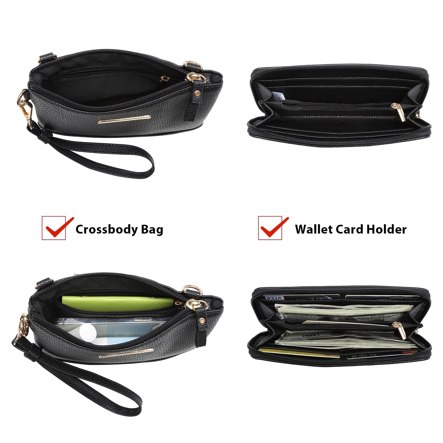 MARCO M KELLY 3PCS Women Vegan Leather Purses and Handbags Top Handle Tote Bag Shoulder Satchel Purse with Wallet