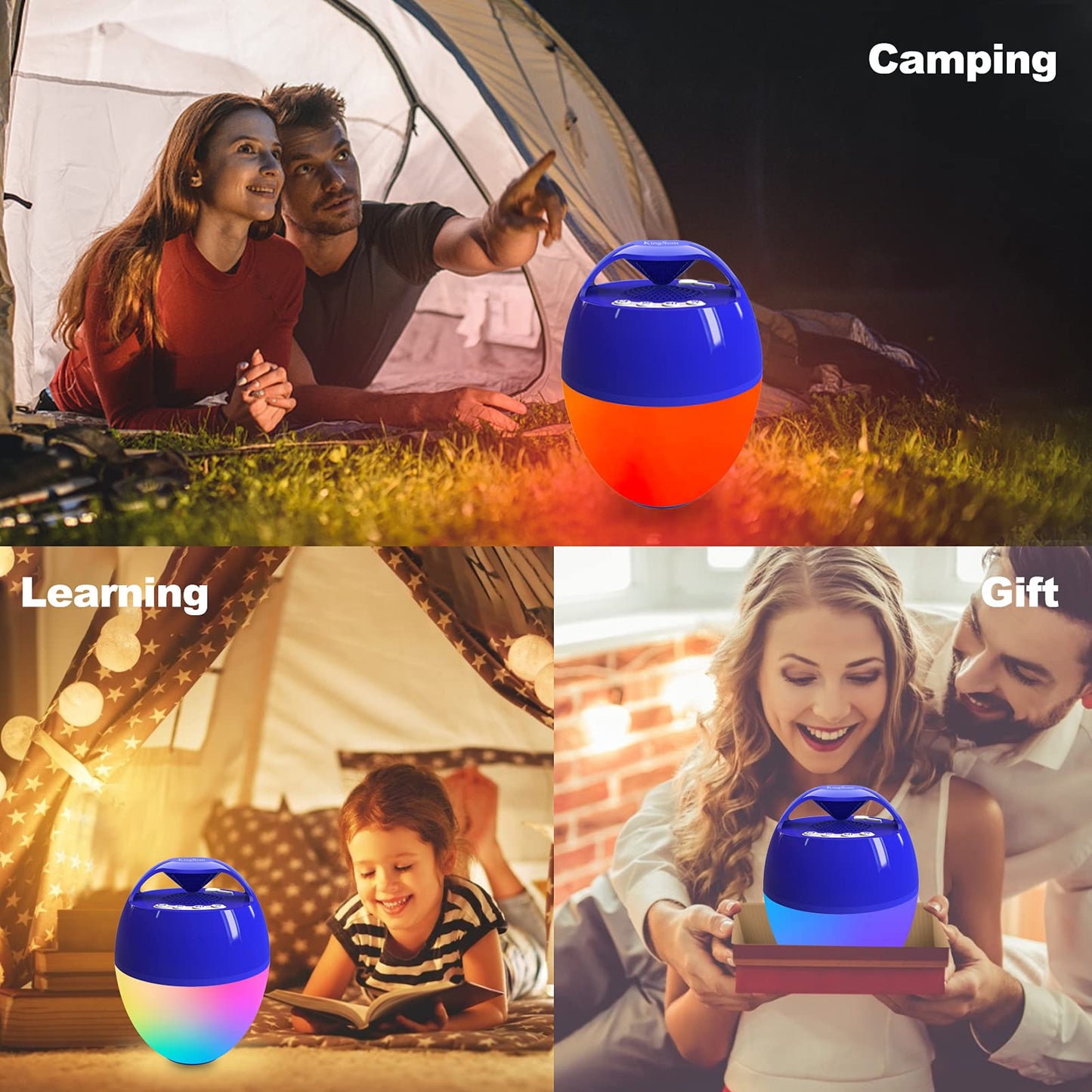 Portable Bluetooth Pool Speakers,Hot Tub Speaker with Colorful Lights,IP68 Waterproof Floating Speaker,360° Surround Stereo Sound,85ft Bluetooth Range,Hands-Free Wireless Speakers for Shower Spa Home