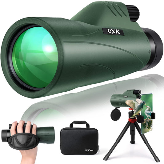 12x56 High Power Monocular Telescope with Smartphone Adapter Tripod Travel Bag, Larger Vision Monoculars for Adults with BAK4 Prism & FMC Lens, Suitable for Bird Watching Hunting Hiking Camping