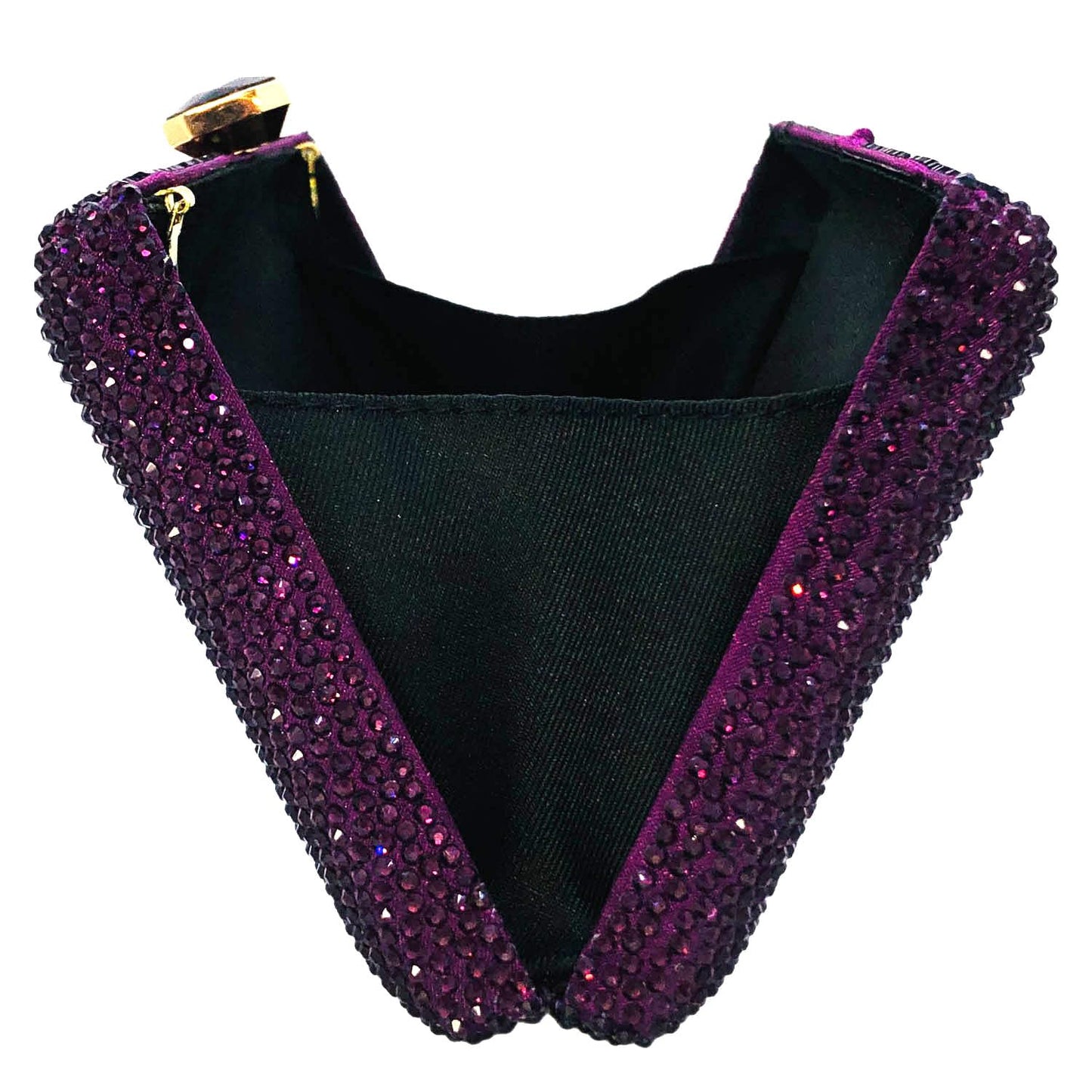 Boutique De FGG Purple Crystal Evening Bags for Women Formal Party Box Clutch Wedding Rhinestone Handbags Bridal Clutch Purse,Mini