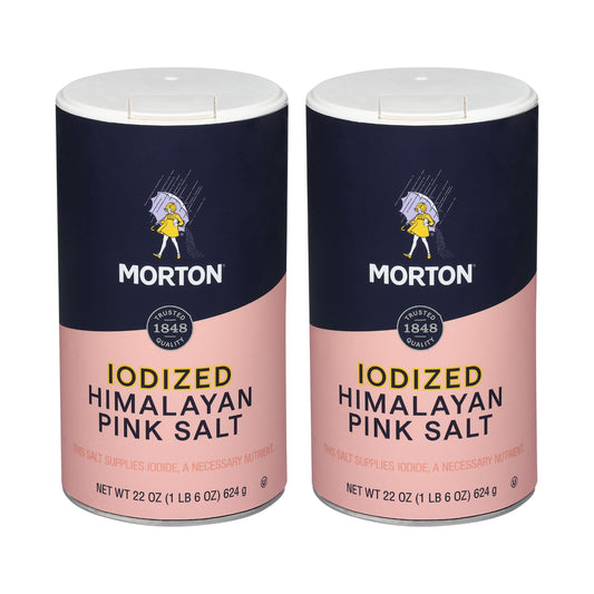 Morton Iodized Himalayan Pink Salt, 22 oz (2 Pack)
