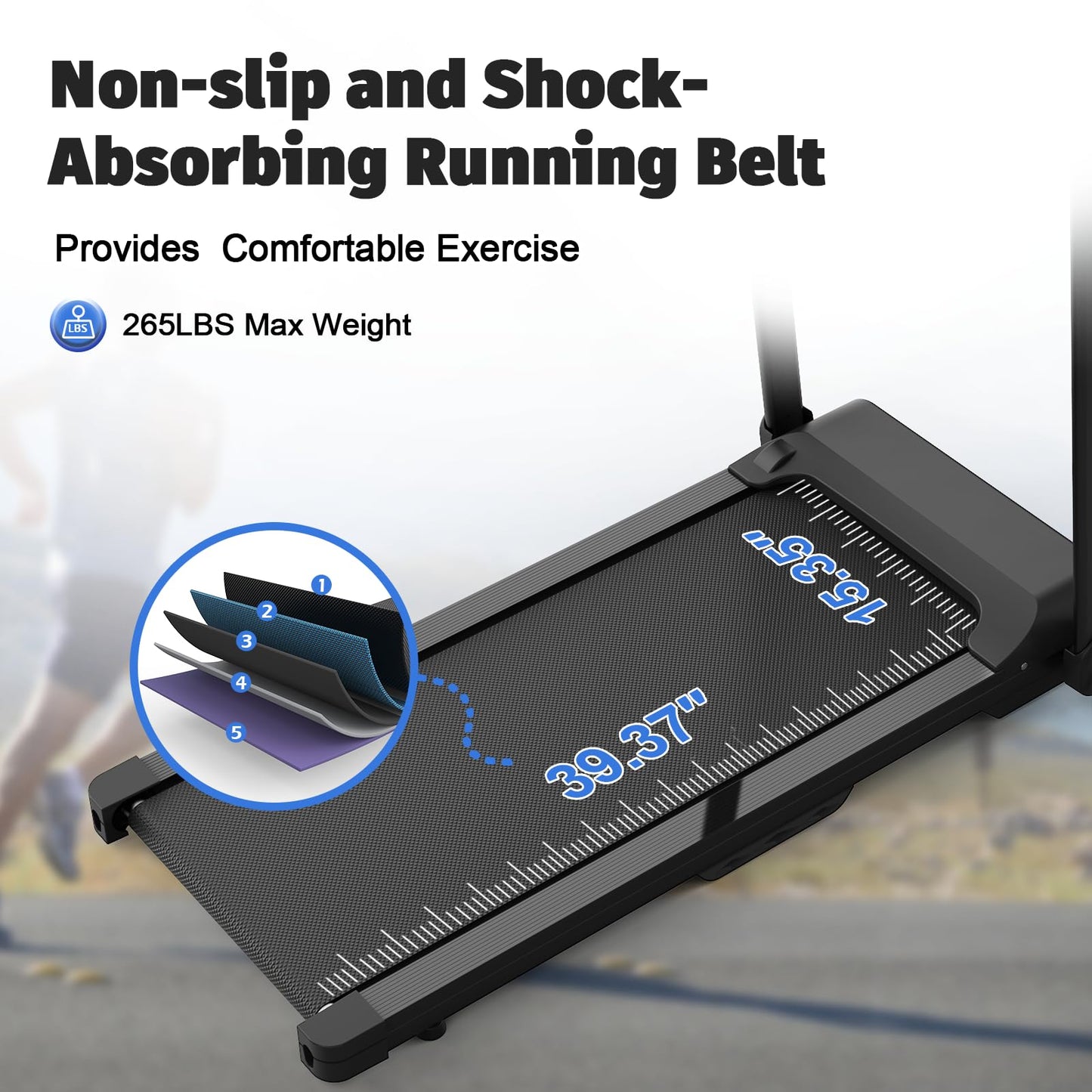 FYC Electric Folding Treadmill for Home - 2.5HP Quiet Motor, 300 lb Capacity, Shock Absorption, LED Display, 0.5-7.5MPH, Compact Treadmill for Small Spaces, Portable with Wheels & Cup Holder