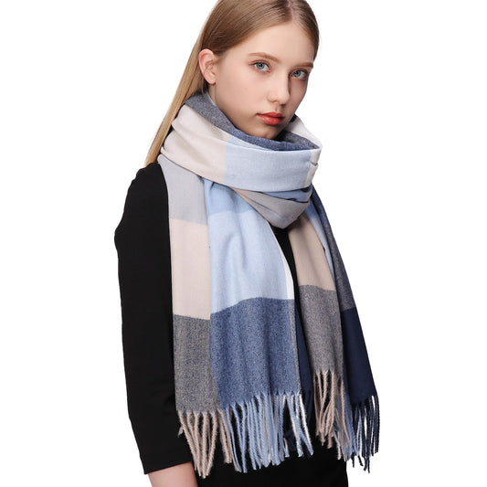 RIIQIICHY Plaid Scarfs for Women Fall Winter Scarves Pashmina Shawls and Wraps for Evening Dresses