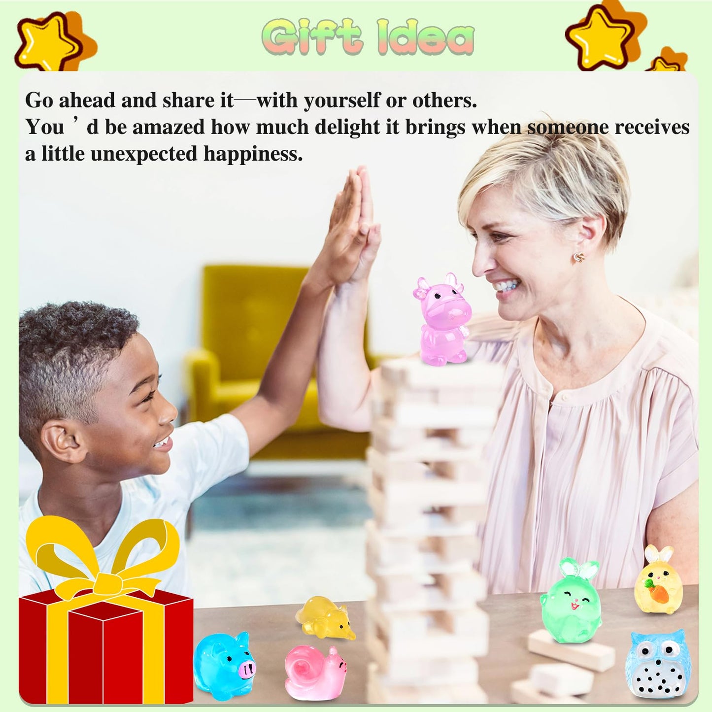 120PCS Luminous Mini Animals Glow in The Dark, 43 Style Tiny Resin Animals for Prank Garden Micro Landscape Dollhouse Decor Craft