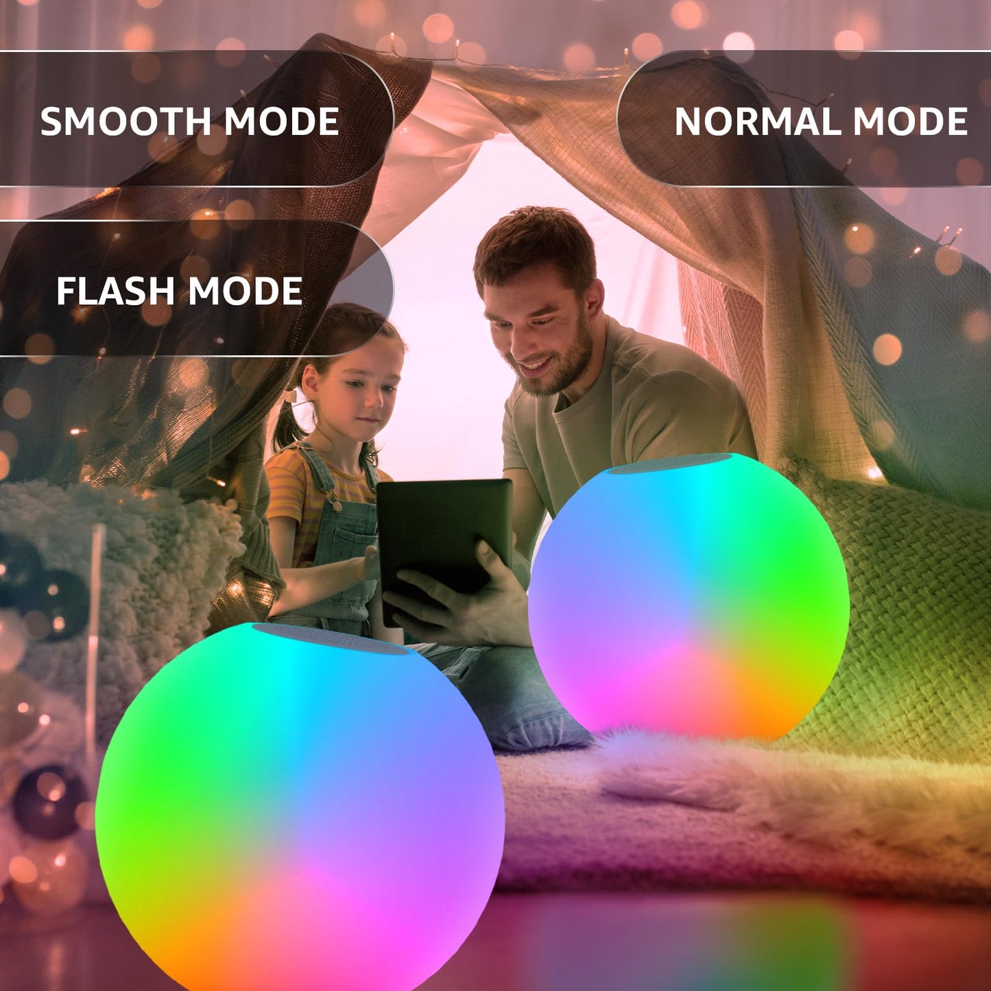 Floating Pool Speaker with Colorful Light, Rechargeable IPX7 Water-Resistant Floating Pool Light and Speaker,Pool Accessories with TWS,Stereo Sound, for Pool, Spa, Party, Outdoor, Shower