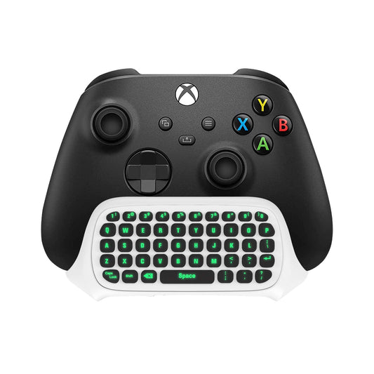 TiMOVO Green Backlight Keyboard for Xbox One, Xbox Series X/S,Wireless Chatpad Message KeyPad with Headset & Audio Jack,Mini Game Keyboard Fit Xbox One/One S/One Elite/2, 2.4G Receiver Included, Black