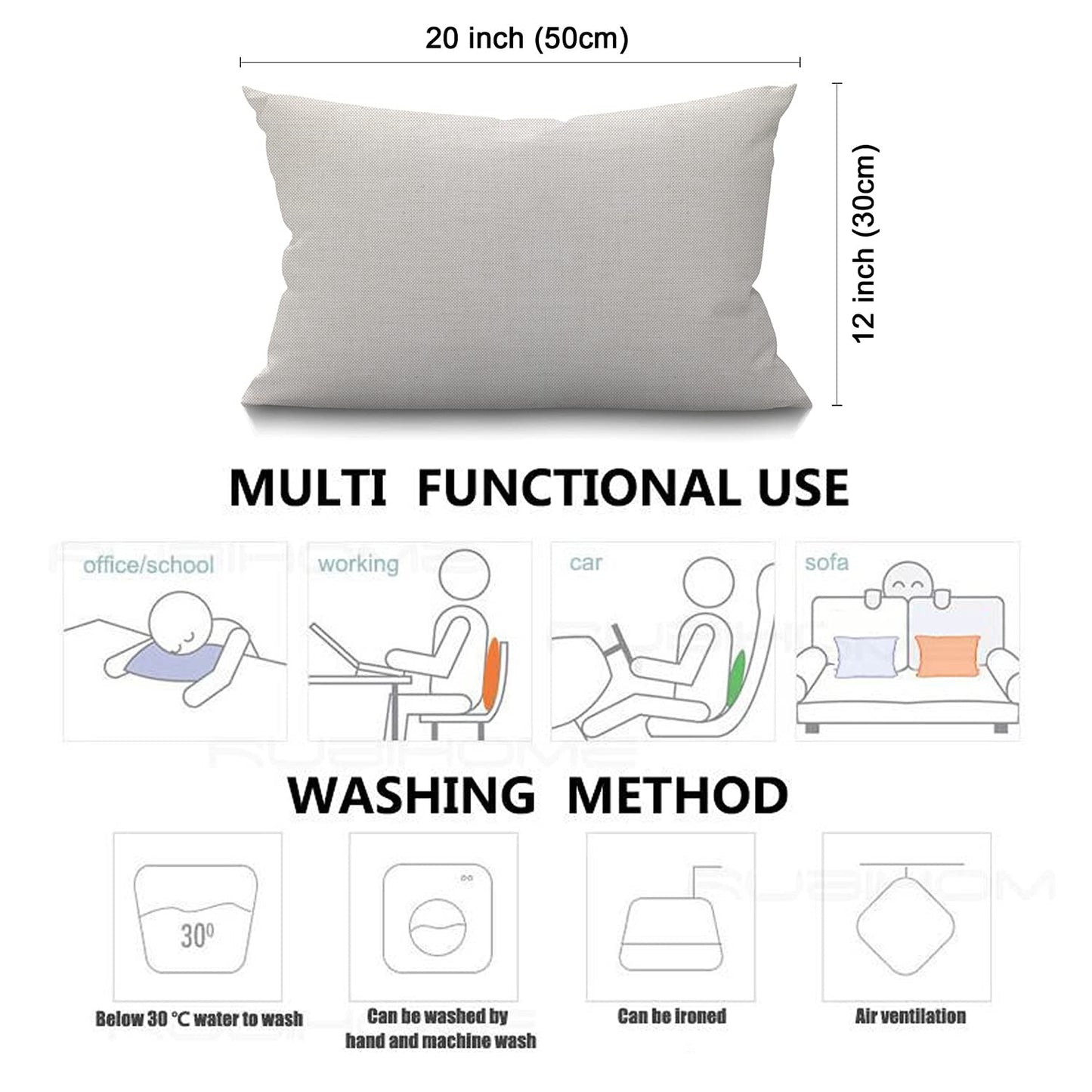 Smooffly Flower Pillow,Home Decorative Throw Pillow Cover Red Poppy Flower Beige Floral Waist Lumbar Cotton Linen Throw Pillow case Cushion Cover Sofa Home Decorative Rectangle Oblong 12x20 Inches