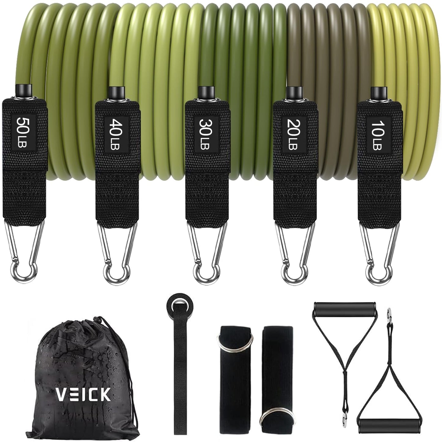 VEICK Resistance Bands, Exercise Bands, Workout Bands, Resistance Bands for Working Out with Handles for Men and Women, Exercising Bands for Fitness Weights Work Out at Home