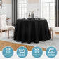 Vidafete 2 Pack 120inch Round Tablecloth Polyester Table Cloth，Stain Resistant and Wrinkle Polyester Dining Table Cover for Kitchen Dinning Party Wedding Rectangular Tabletop Buffet Decoration (Black)