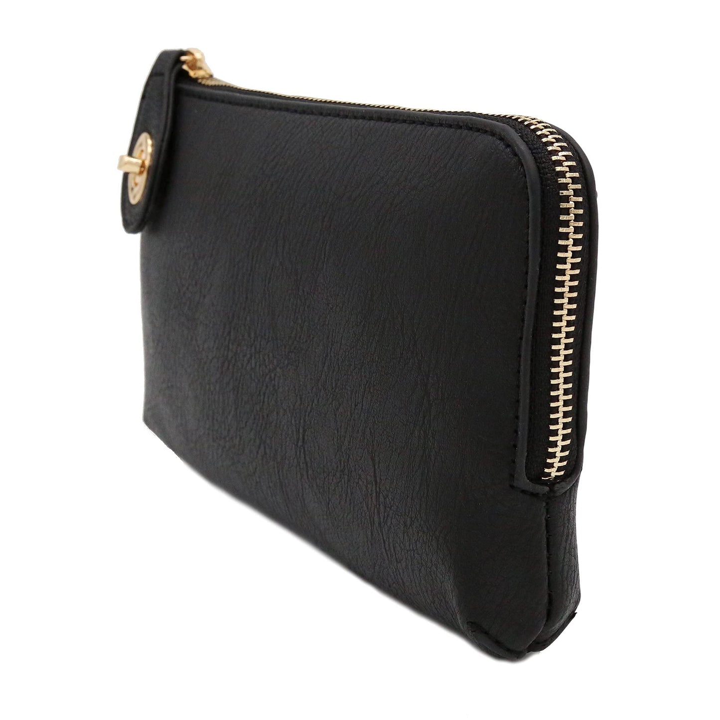 LOVESOME Women's Small Crossbody Bag Wristlet Clutch(Black)