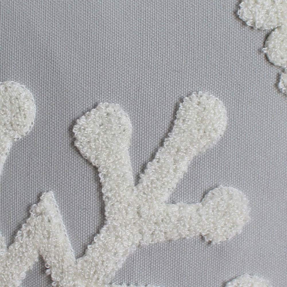 Elife Soft Square Christmas Snowflake Home Decorative Canvas Cotton Embroidery Throw Pillow Covers 18x18 Cushion Covers Pillowcases for Sofa Bed Chair (1 Pair, Grey)