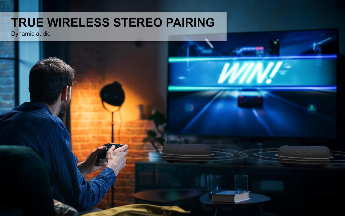 Fisher Portable Bluetooth Speaker IPX5 Waterproof Speaker, 26W PEAK Power Bluetooth Stereo, 7H Playtime, LED Lights, TWS, BT 5.3, Built-in Mic, Hands Free Calling, Wireless Electronics, Home & Outdoor