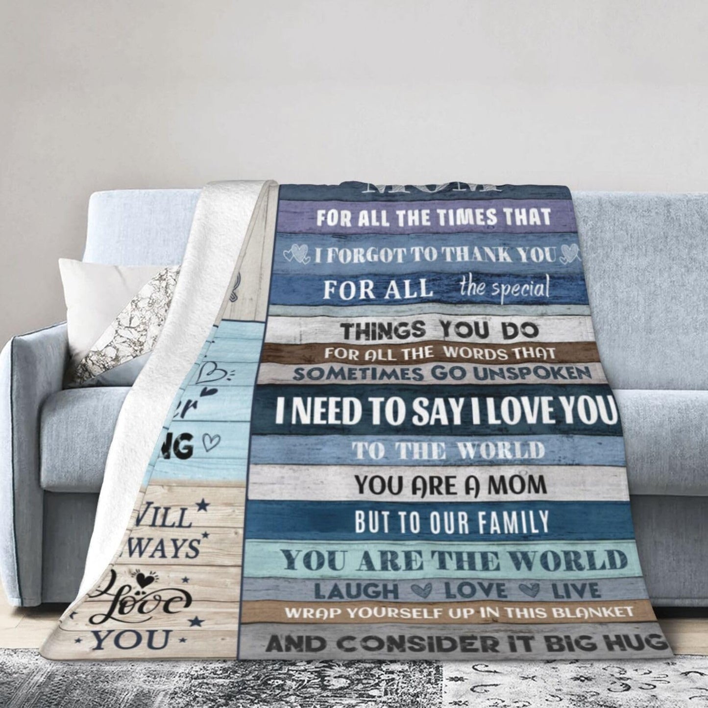 Mom Throw Blankets Mothers Gifts Anniversary for Birthday Gift Super Soft Flannel Blankets for Bed Couch 60'' x 50''