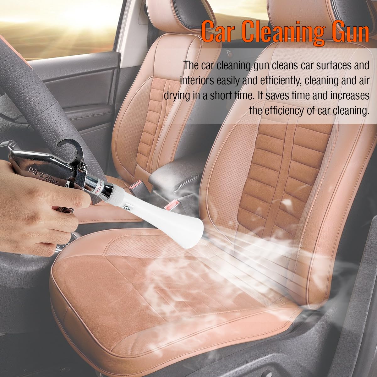 Bqweun Aluminium Car Cleaning Gun with Tapered Nozzle, Air Blower for Car Detailing, Air Blow Blower Gun for Detailing, Car Detailing Tools, Used for Cars, Velvet, Furniture and Carpets