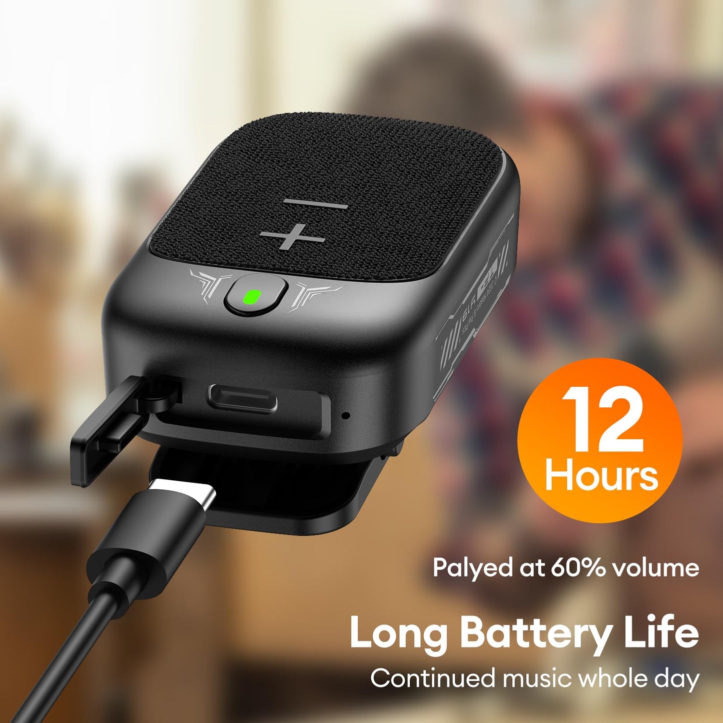 Transformers Wearable Bluetooth Speaker Clip On Mini Portable Bluetooth Speaker IPX5 with Mic for Calls and Music 15H Long Playtime Outdoor Suitable Travel Working,Biking,Running,Black Optimus Prime