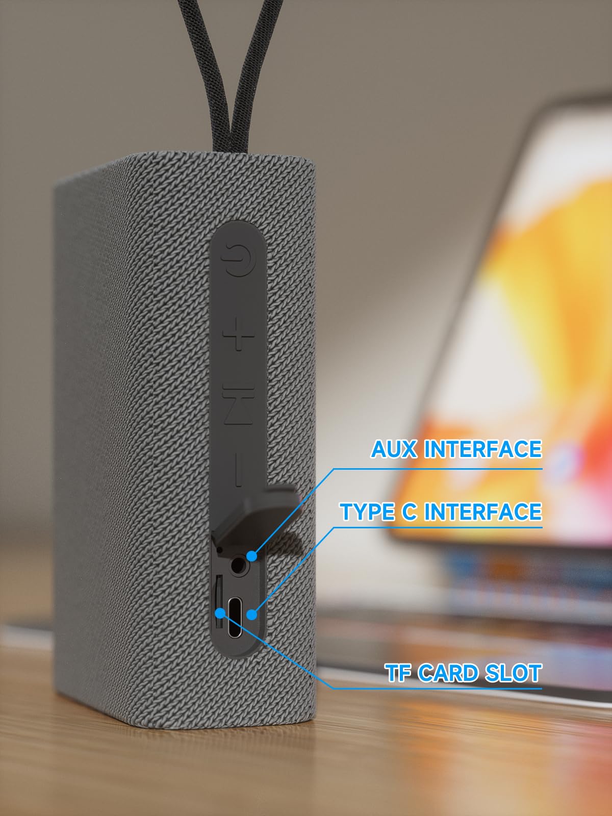 PEICHENG Speaker, Portable Wireless Bluetooth Speakers, Waterproof Loud Stereo Sound with RGB Lights TWS Paire Long Playtime for Home/Party/Outdoor, Electronic Gadgets (1PCS, Gray)