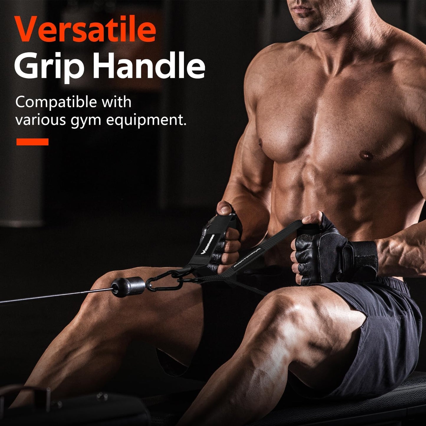 RENRANRING Gym Exercise Handles, Replacement Handle Attachments for Cable Machine Pulleys, Resistance Band and Strength Trainer, Pull Down Workout Accessories, Home Gym Add On Equipment