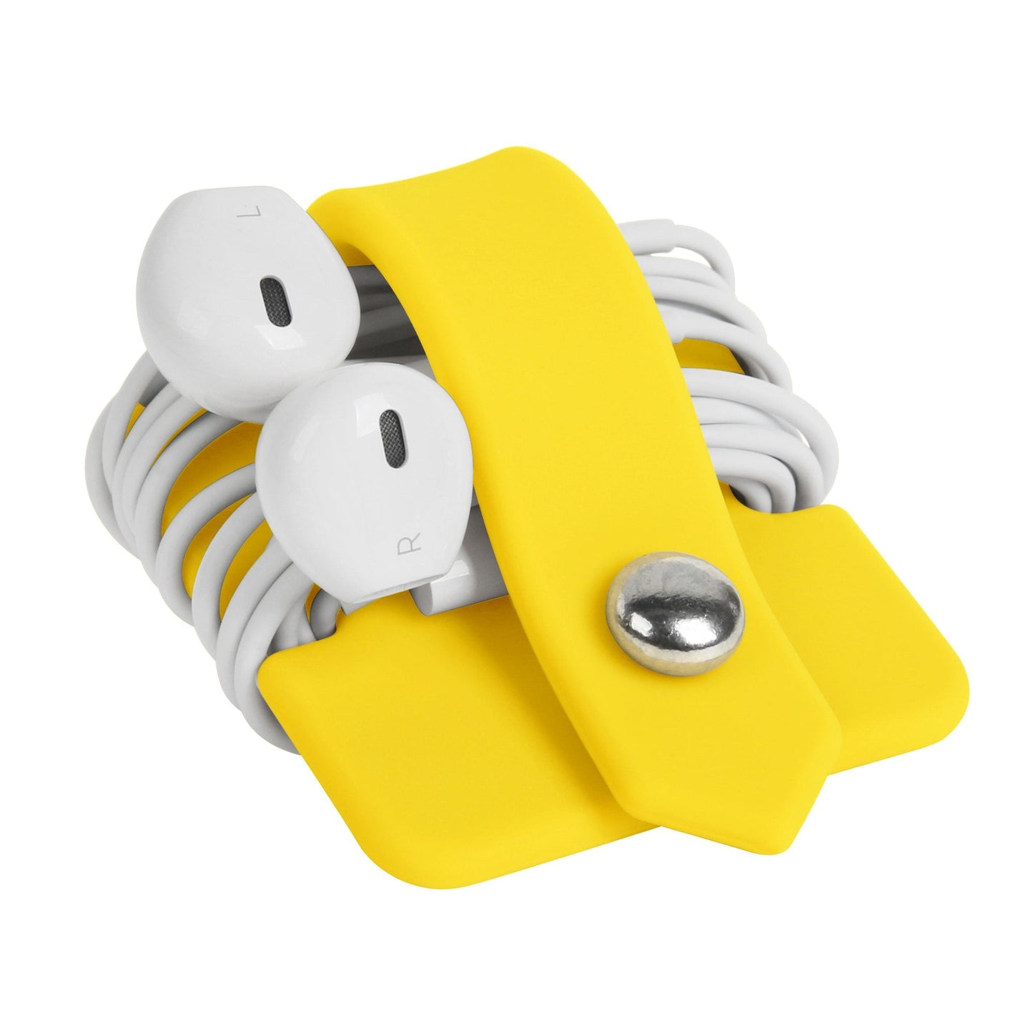 ELFRhino Portable Electronic Device Cover Cord Organizer for Earphones, Yellow