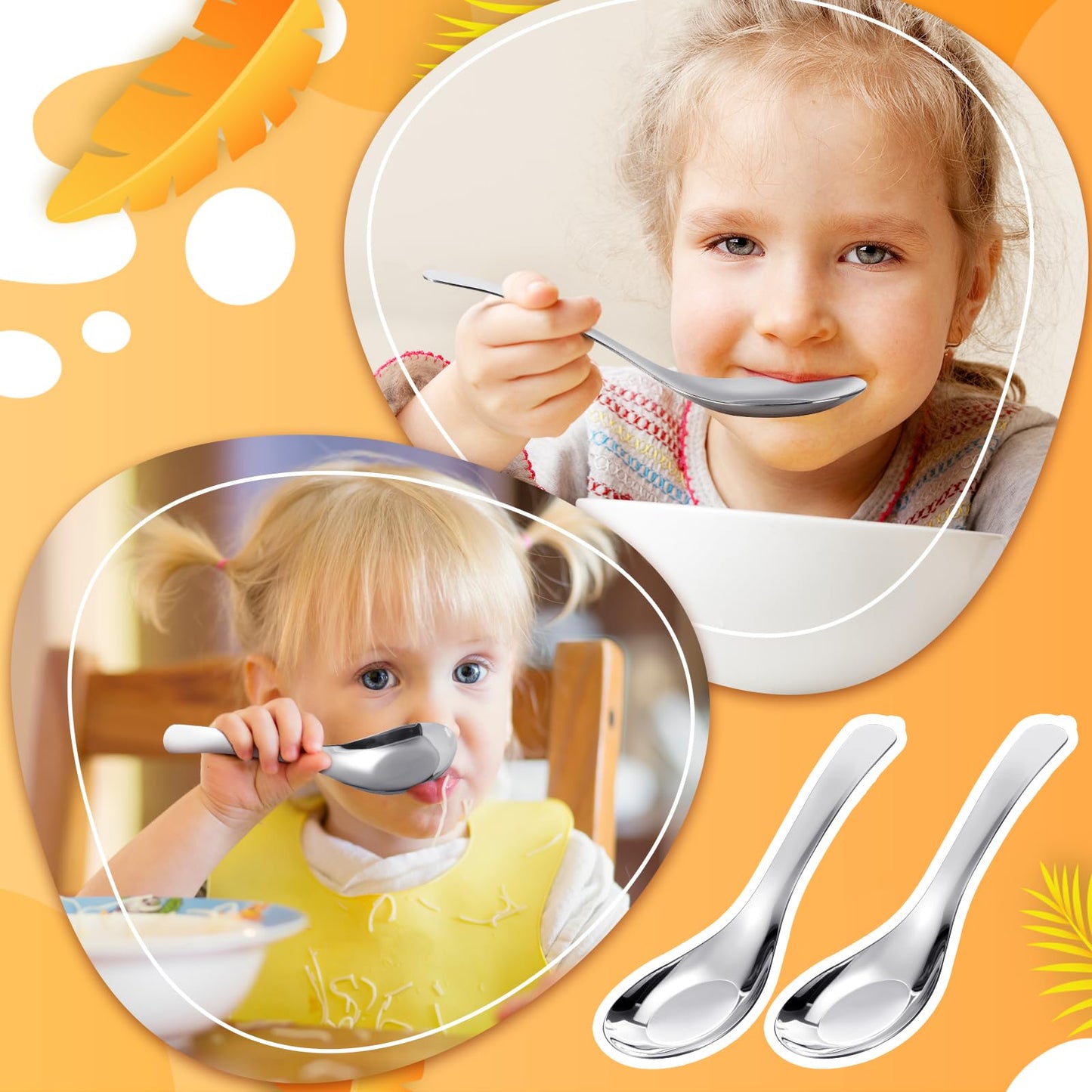 Tioncy 24 Pcs Stainless Steel Soup Spoons Mirror Polished Asian Soup Spoons for Bouillon Dessert Cereal Ramen Pho Wonton Dumpling Noodles