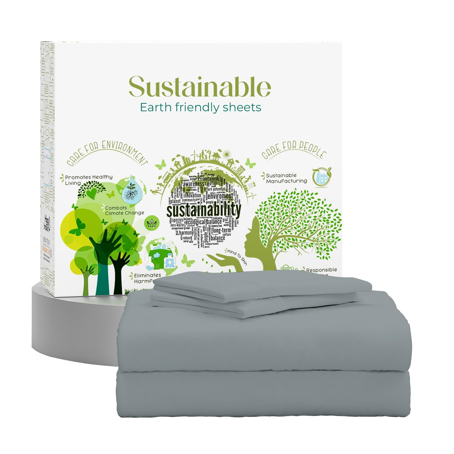 SUPREME ELEGANCE King Size Charcoal Gray Bed Sheet Set, 400 Thread Count Deep Pocket Bed Sheets for King Bed, 100% Cotton Charcoal Gray Sheets, Hotel Luxury Deep Pockets Cooling Sheets