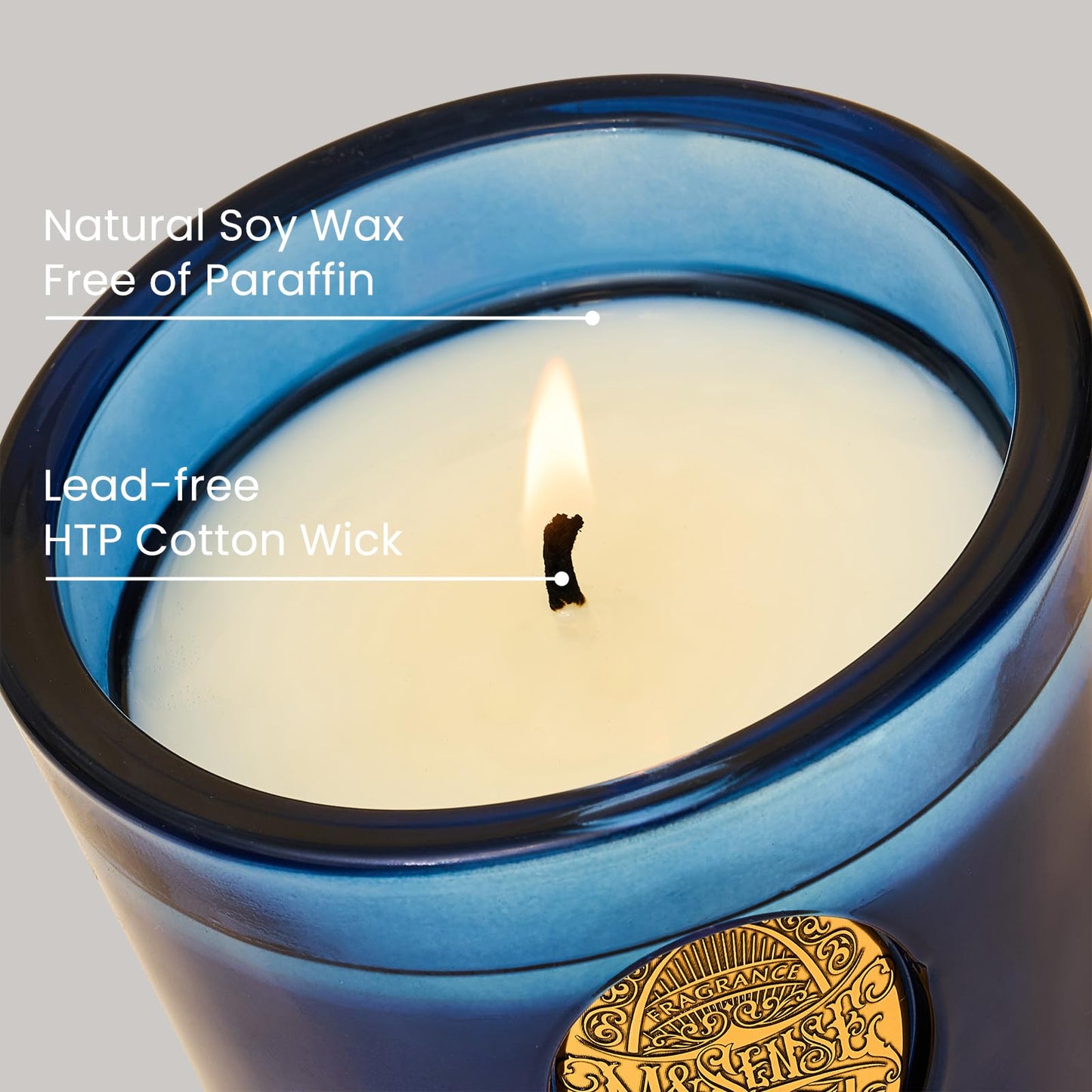 M&SENSE Natural Strong Summer Soy Candle | Summer's Night & Blue | 9.2 oz, 50H Burn Time | Luxury Scented Candle for Relaxation, Gifting, Home Décor | Ideal for Bedroom, Office, Party Ambiance