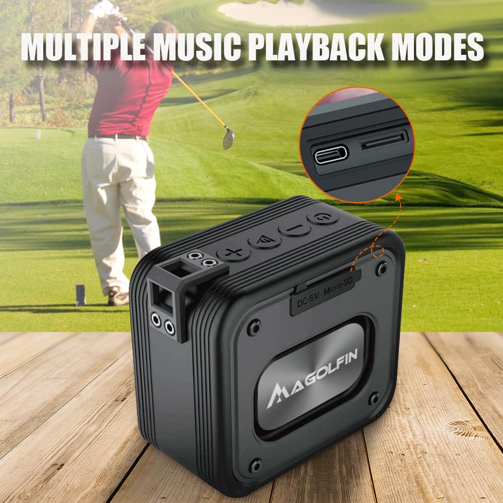 MAGOLFIN 2-Pack Golf Cart Speakers with Storage Case, IPX7 Magnetic Golf Speaker 15H Playtime, 20W Stereo Sound Magnetic Bluetooth Speaker for Golf Cart, Golf Gifts for Men