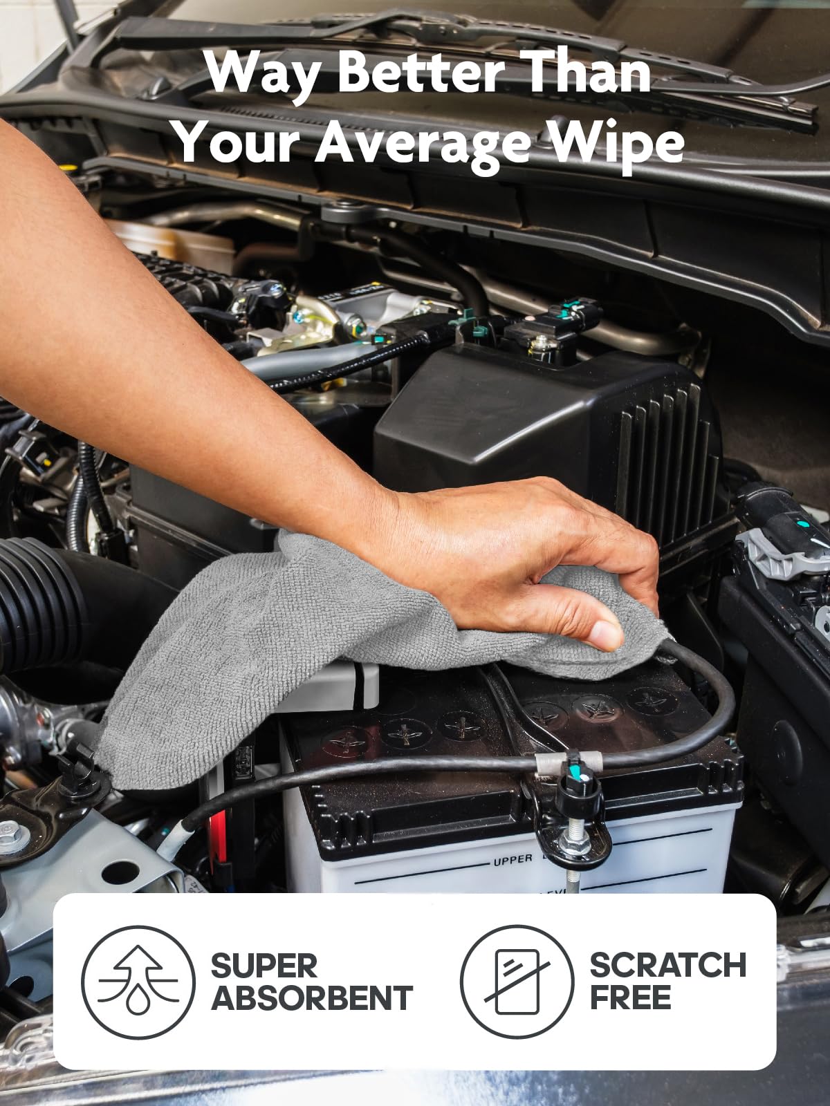 Fantasticlean Microfiber Cleaning Cloth Roll -75 Pack, Tear Away Microfiber Towels, 12" x 12", Reusable, Washable, Scratch Free, Ultra Absorbent Dish Rags for Car, Home, Garage or Shop (Grey)